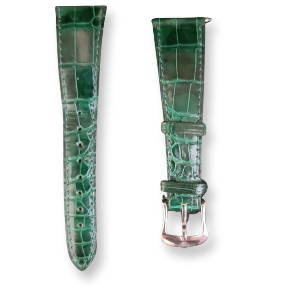 Michele watch band 20 alligator emerald green glossy authentic replacement band